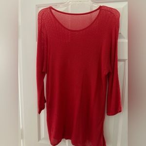 Chico’s size 3 (16) netted over top, 3/4 sleeves.